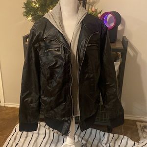 TORRID Double Zip Hooded Leather Jacket